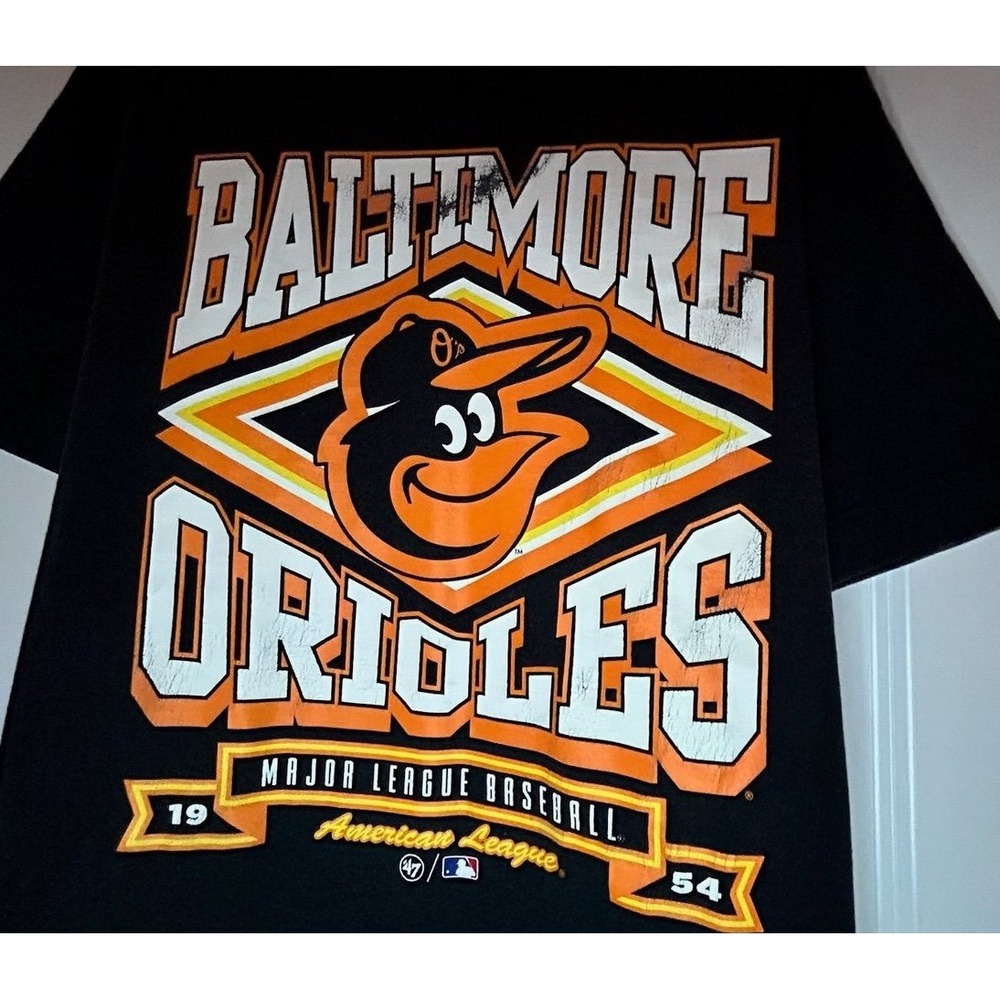 MLB Baltimore Orioles Big Graphic Baseball T-Shirt Sz Mens Large